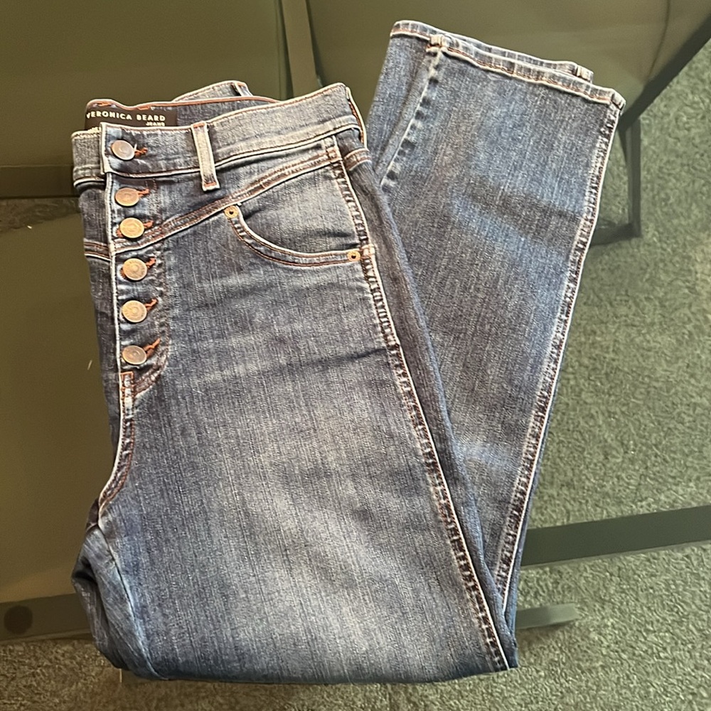 Veronica Beard Jeans Ryleigh Slim Straight High Rise in Laguna Size 29
